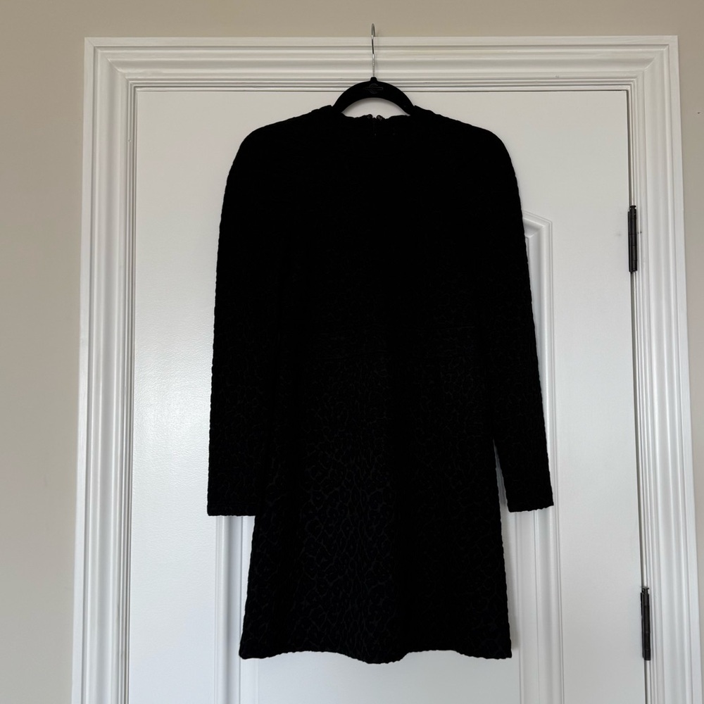 Ann Taylor Long Sleeve Black Cheetah Dress